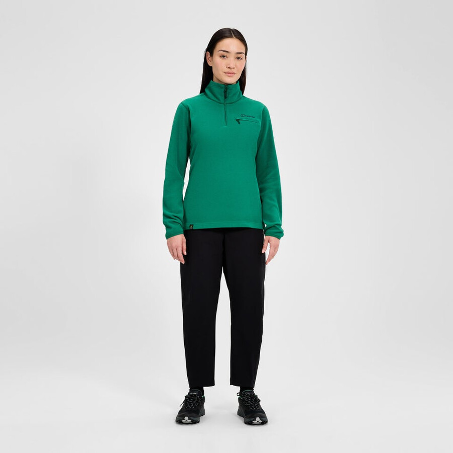 las mujeres del prisma 2.0 micro mitad zip polar polartec - verde berghaus