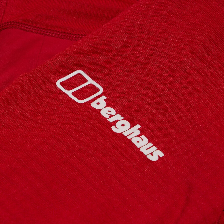 las mujeres del mtn areté lb media cremallera - rojo berghaus