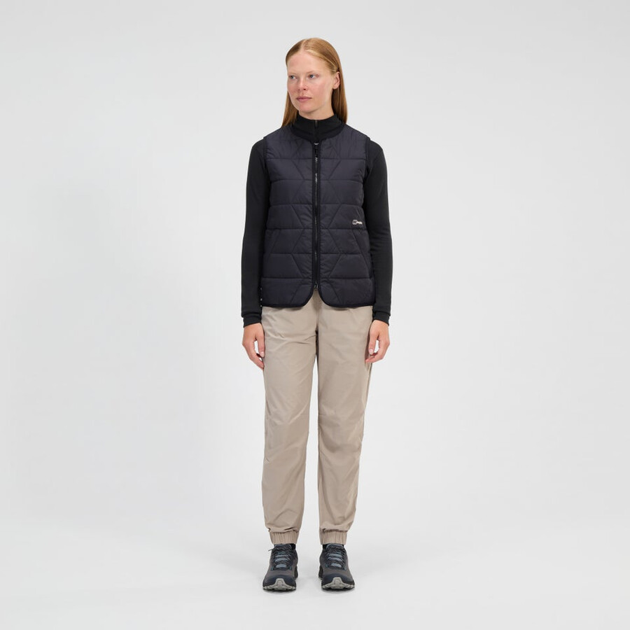 la mujer netherdene acolchado chaleco - negro berghaus
