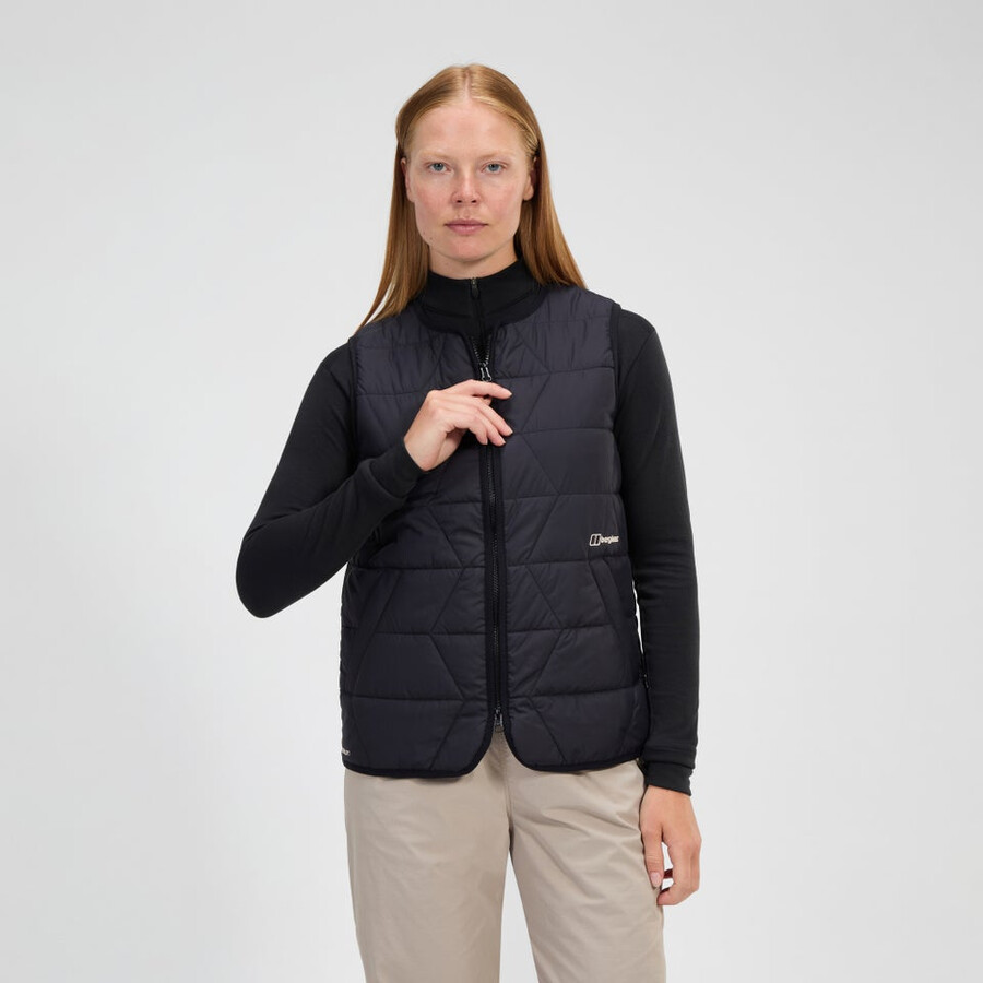 la mujer netherdene acolchado chaleco - negro berghaus