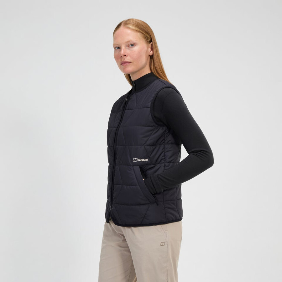la mujer netherdene acolchado chaleco - negro berghaus