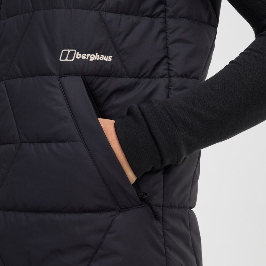 la mujer netherdene acolchado chaleco - negro berghaus