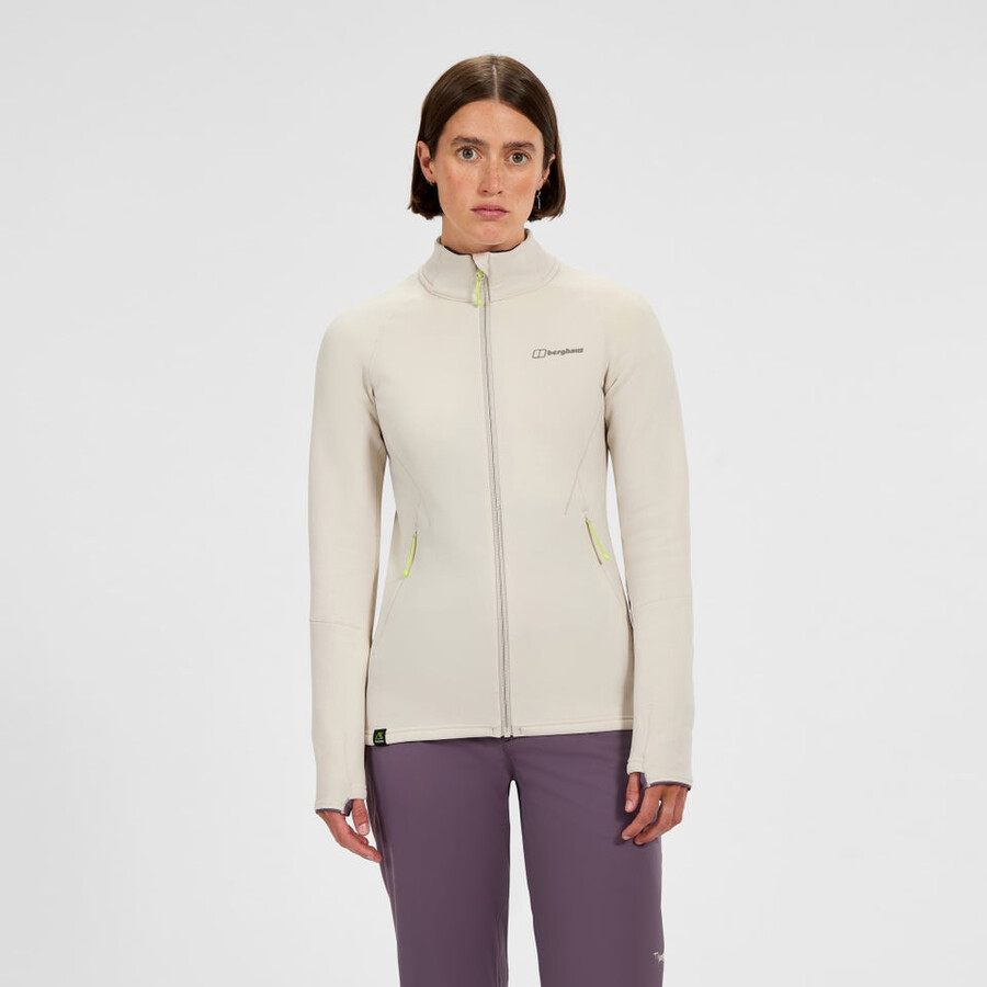 las mujeres cinética del powerstretch chaqueta gris berghaus