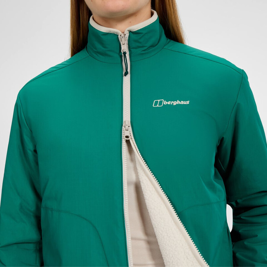 la mujer asperton chaqueta reversible - verdegris berghaus