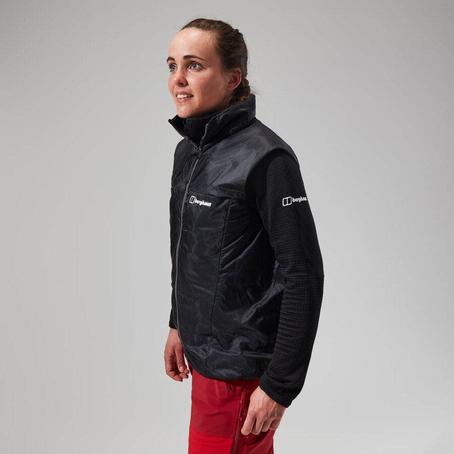las mujeres del mtn areté lb sintético chaleco grisnegro berghaus