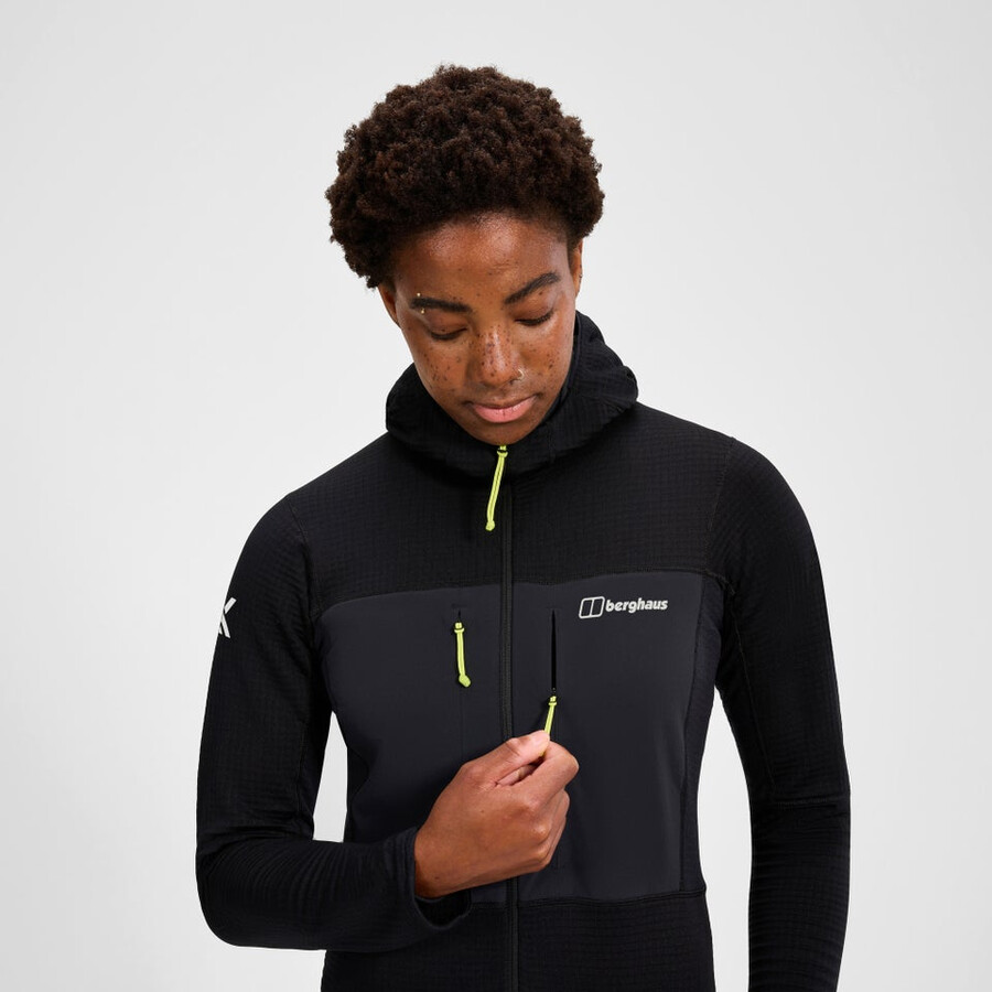 las mujeres del mtn guía con capucha - negro berghaus