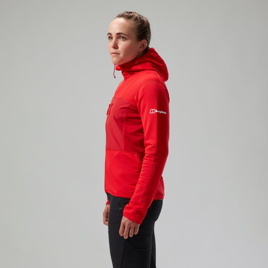 las mujeres del mtn guía mw con capucha - rojo berghaus
