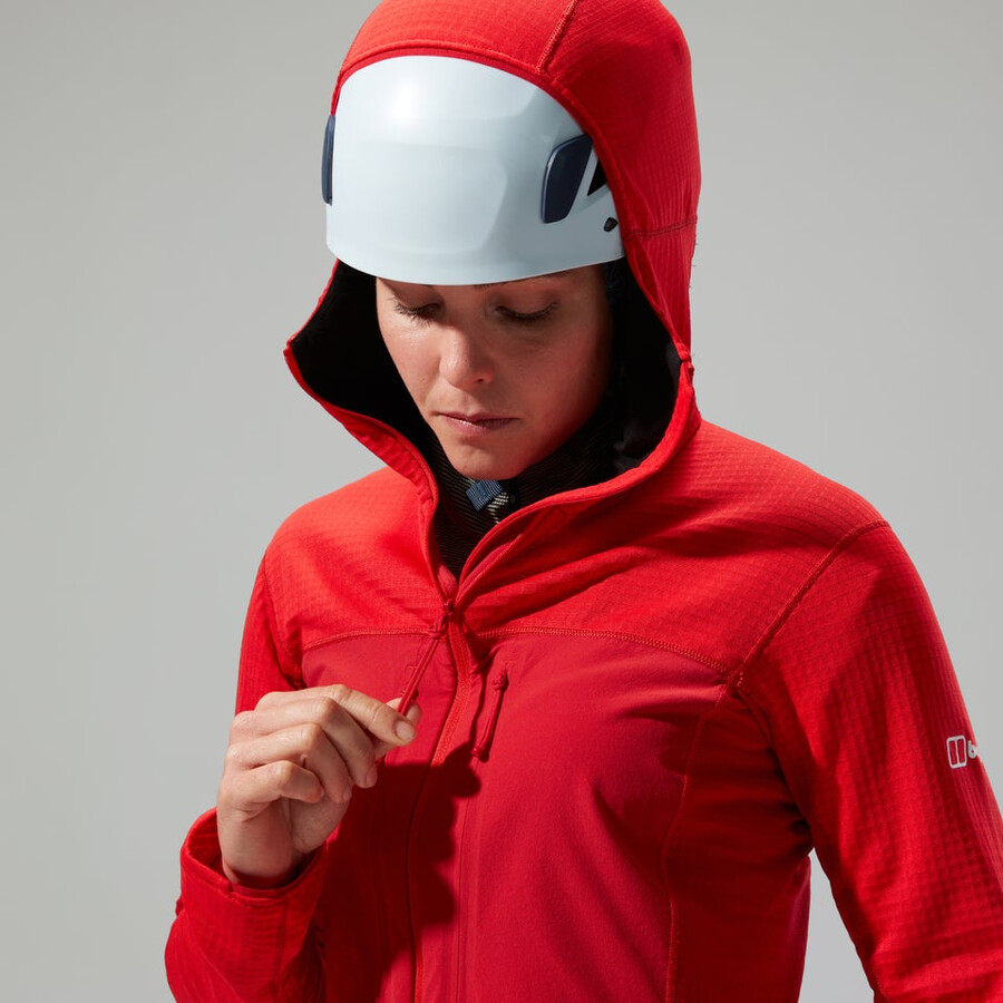 las mujeres del mtn guía mw con capucha - rojo berghaus