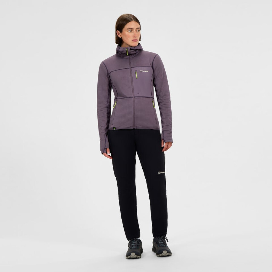 la mujer ridge-excursionista chaqueta con capucha púrpura berghaus