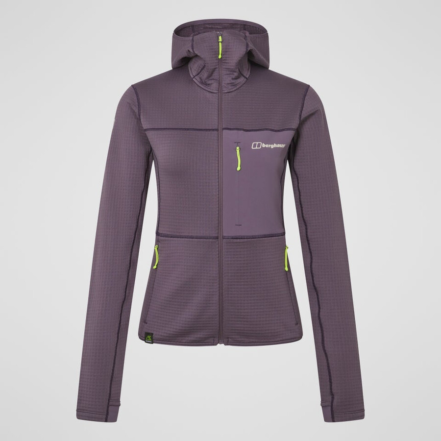 la mujer ridge-excursionista chaqueta con capucha púrpura berghaus