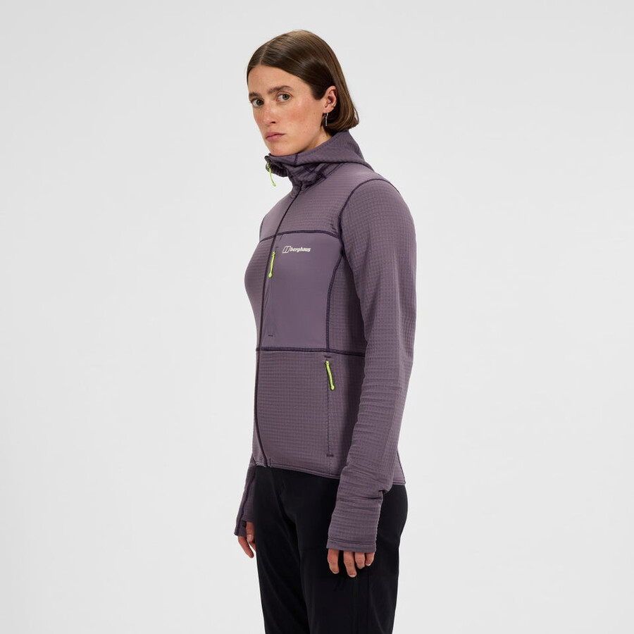 la mujer ridge-excursionista chaqueta con capucha púrpura berghaus