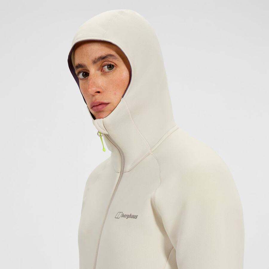 las mujeres cinética del powerstretch con capucha - gris berghaus
