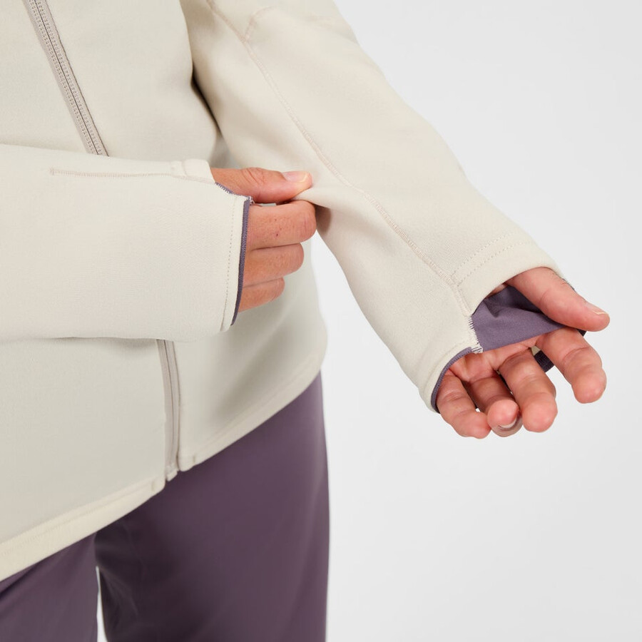 las mujeres cinética del powerstretch con capucha - gris berghaus