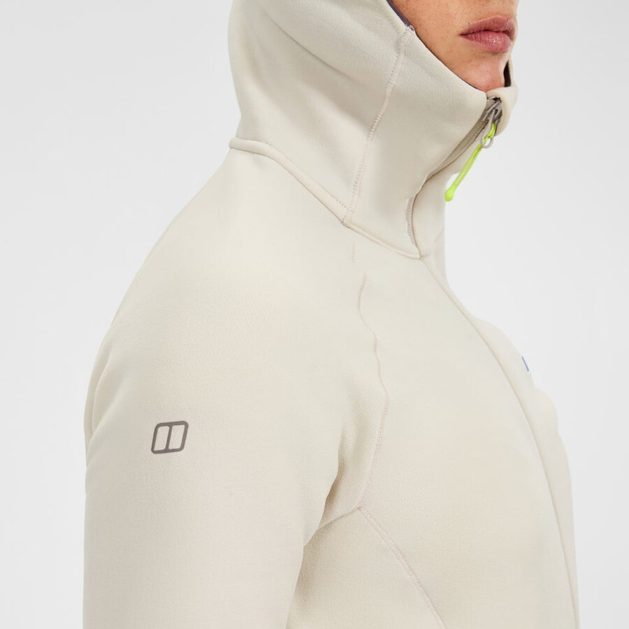 las mujeres cinética del powerstretch con capucha - gris berghaus