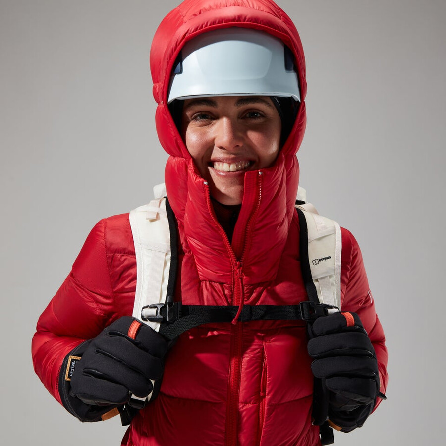 las mujeres del mtn areté ultra abajo con capucha - rojo berghaus