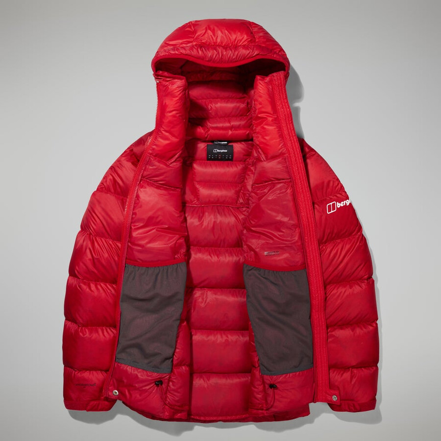 las mujeres del mtn areté ultra abajo con capucha - rojo berghaus