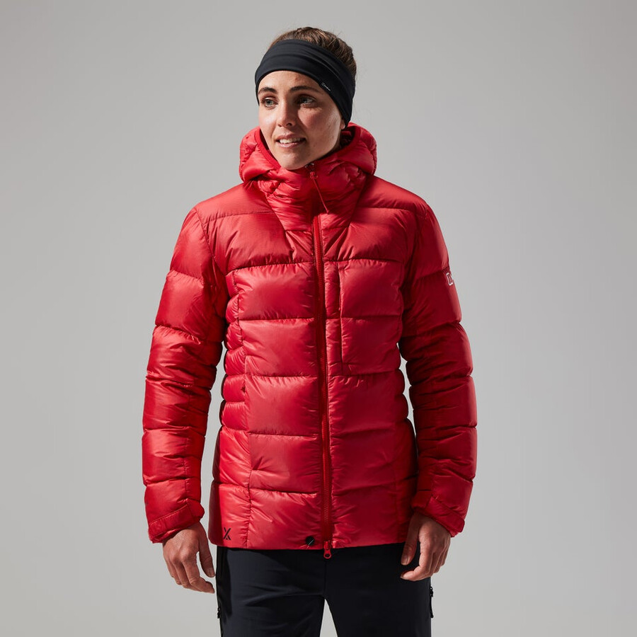 las mujeres del mtn areté ultra abajo con capucha - rojo berghaus