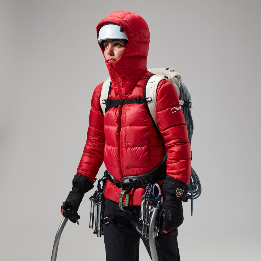 las mujeres del mtn areté ultra abajo con capucha - rojo berghaus