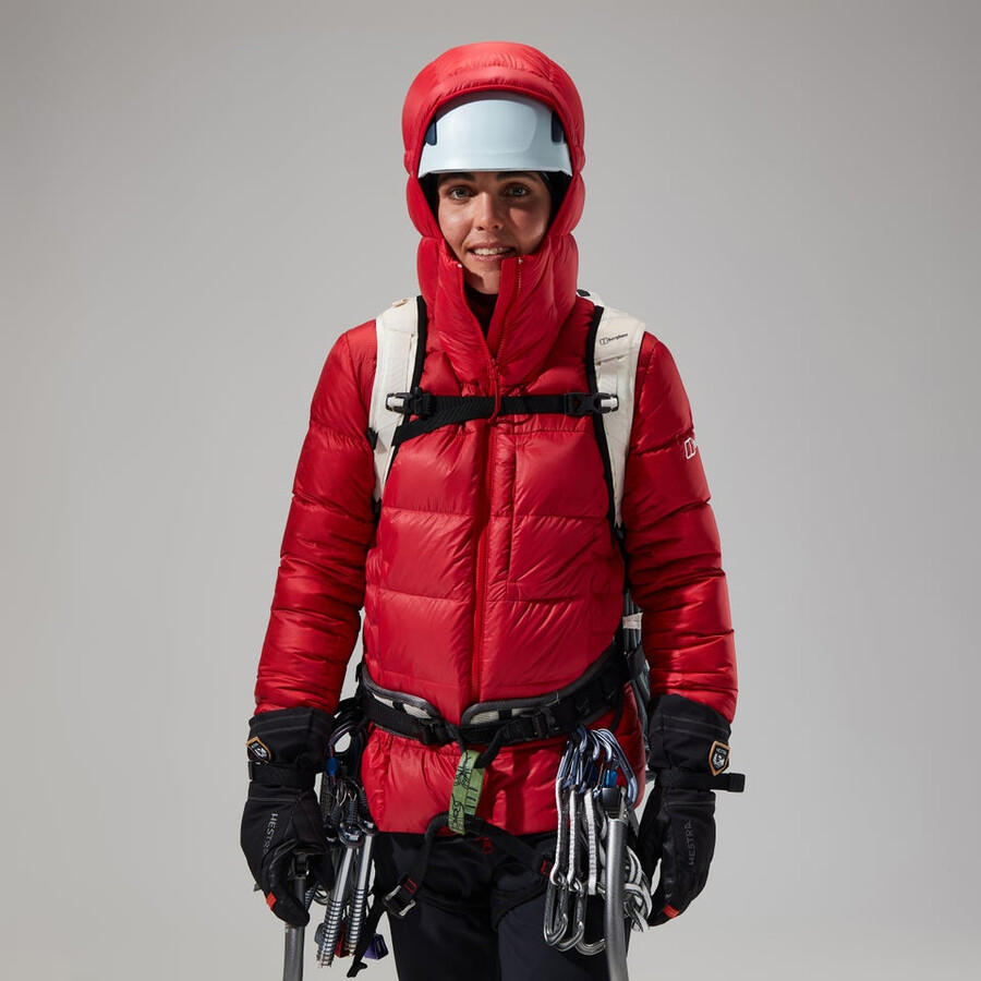 las mujeres del mtn areté ultra abajo con capucha - rojo berghaus