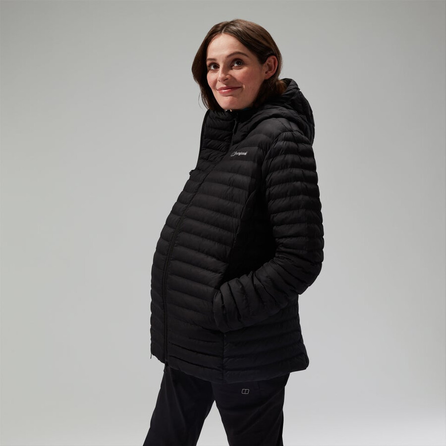 la mujer nula con capucha de la maternidad 2in1 chaqueta - negro berghaus