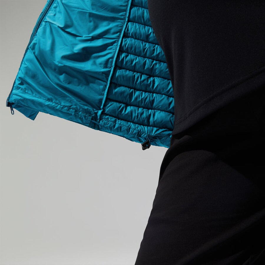 la mujer nula con capucha de la maternidad 2in1 chaqueta turquesa berghaus