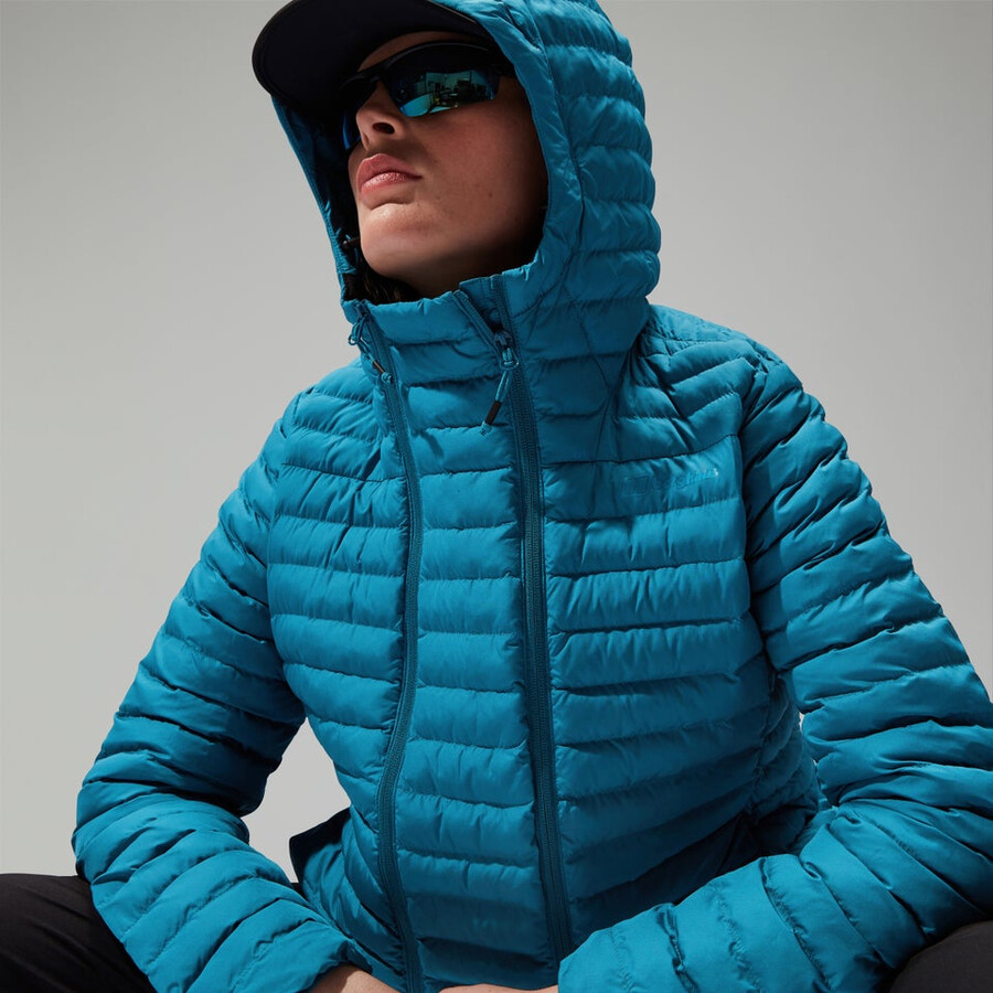 la mujer nula con capucha de la maternidad 2in1 chaqueta turquesa berghaus