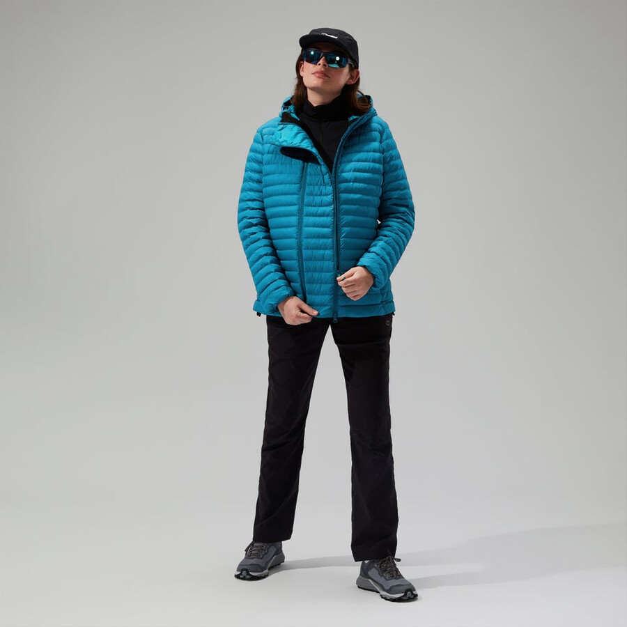 la mujer nula con capucha de la maternidad 2in1 chaqueta turquesa berghaus