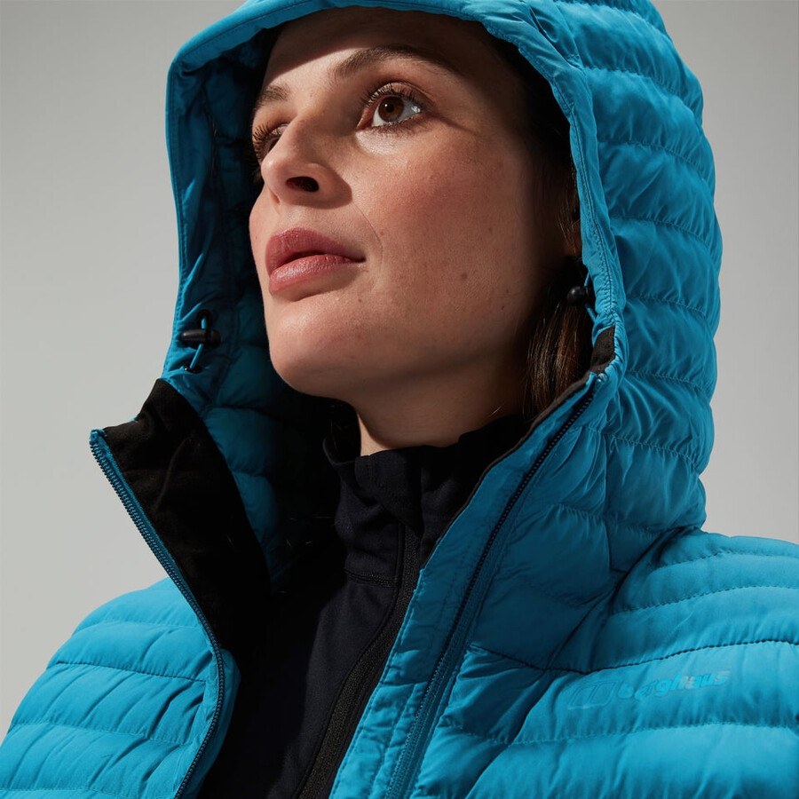 la mujer nula con capucha de la maternidad 2in1 chaqueta turquesa berghaus