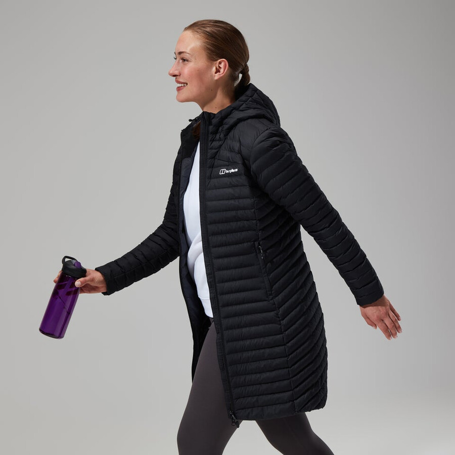 la mujer nula micro chaqueta larga - negro berghaus