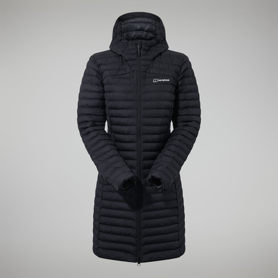 la mujer nula micro chaqueta larga - negro berghaus