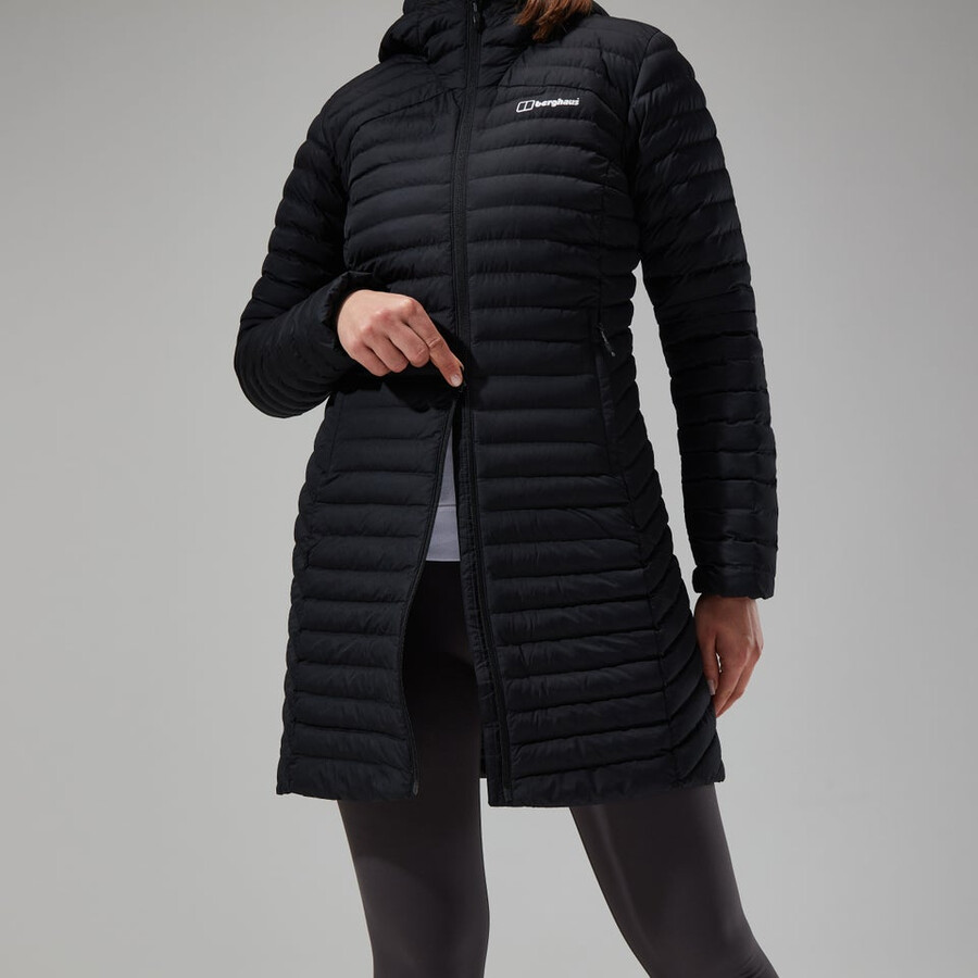 la mujer nula micro chaqueta larga - negro berghaus