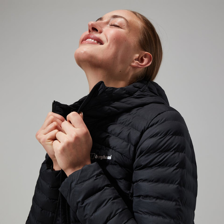 la mujer nula micro chaqueta larga - negro berghaus