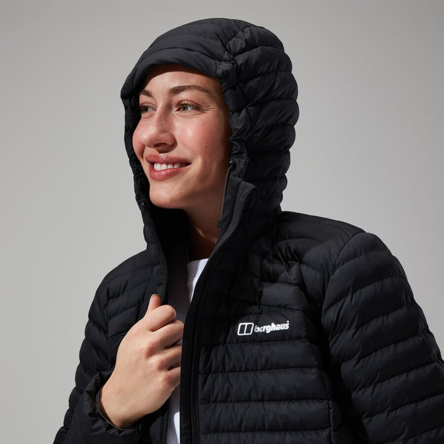 la mujer nula micro chaqueta larga - negro berghaus