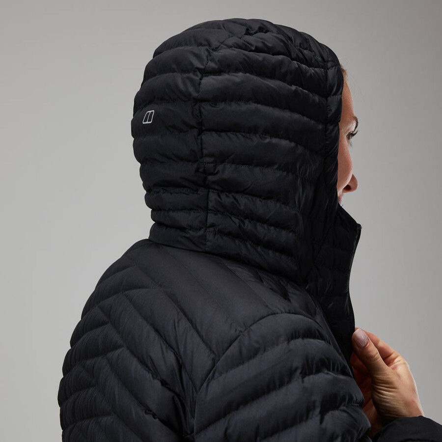 la mujer nula micro chaqueta larga - negro berghaus