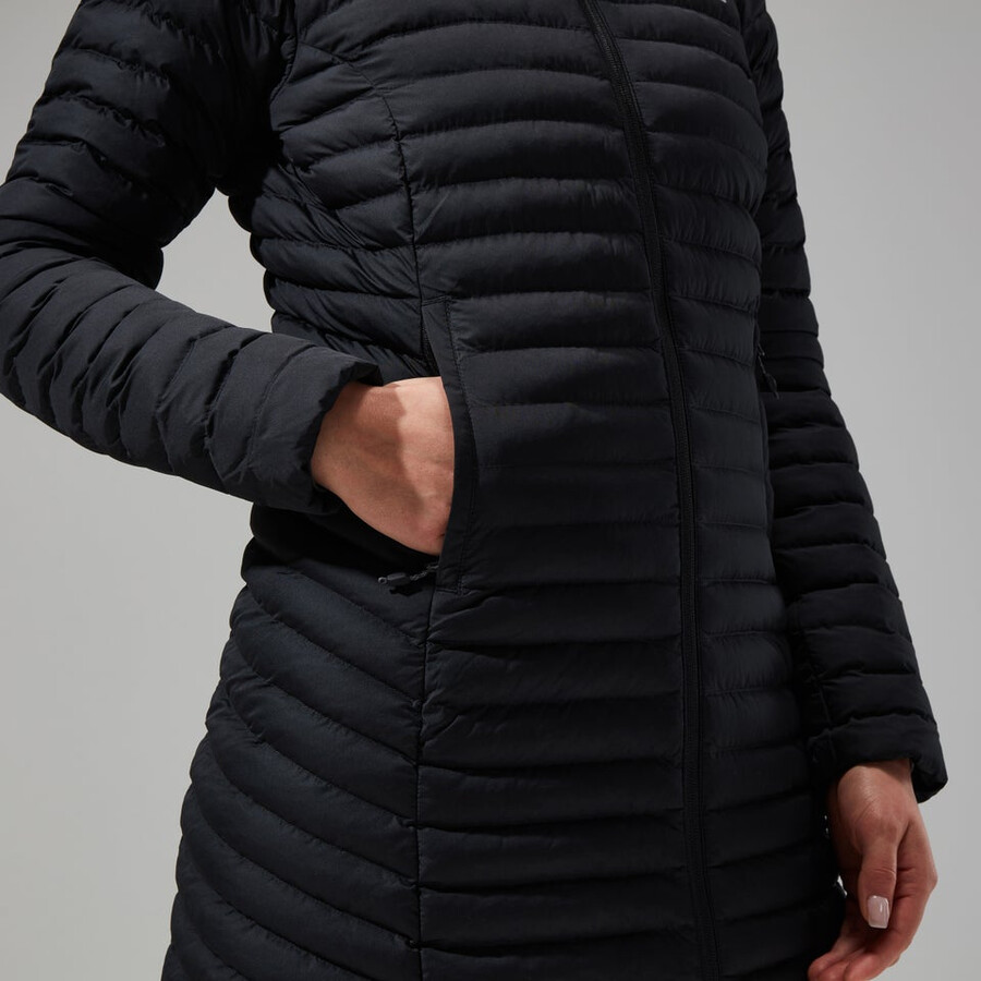 la mujer nula micro chaqueta larga - negro berghaus