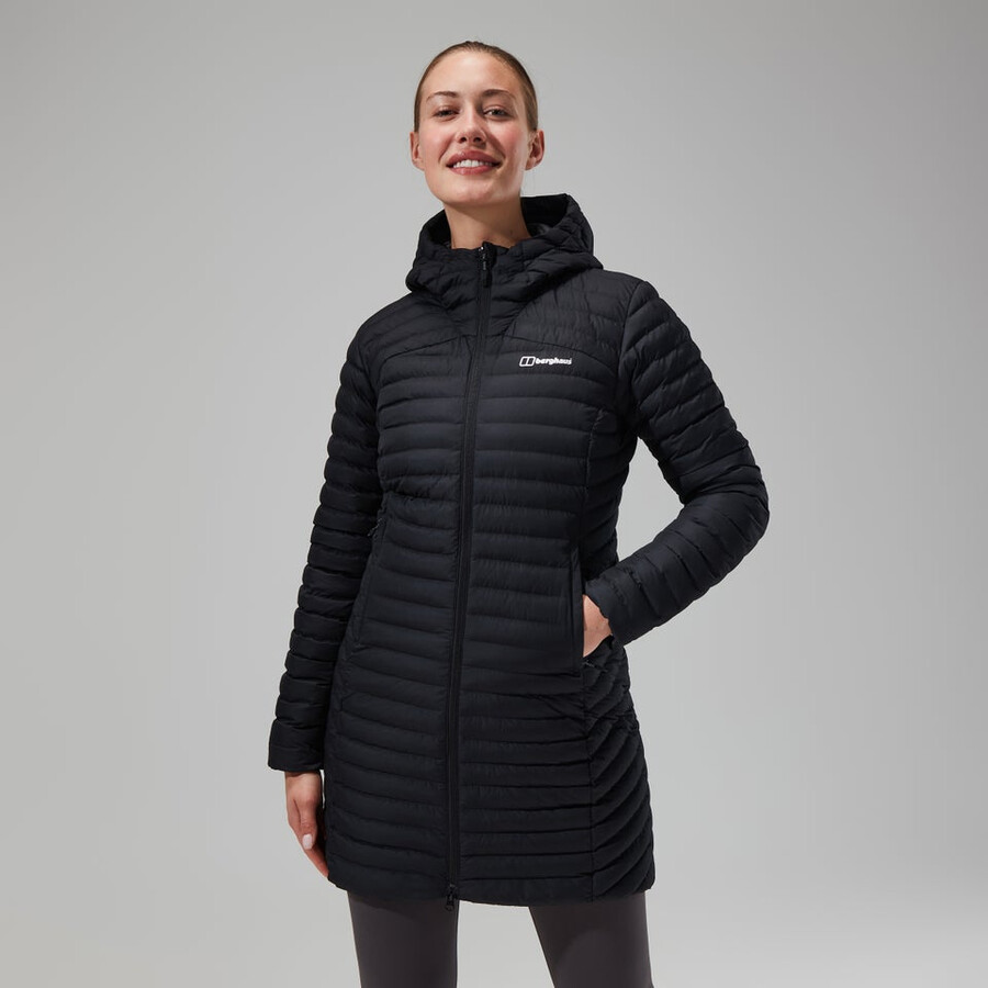 la mujer nula micro chaqueta larga - negro berghaus