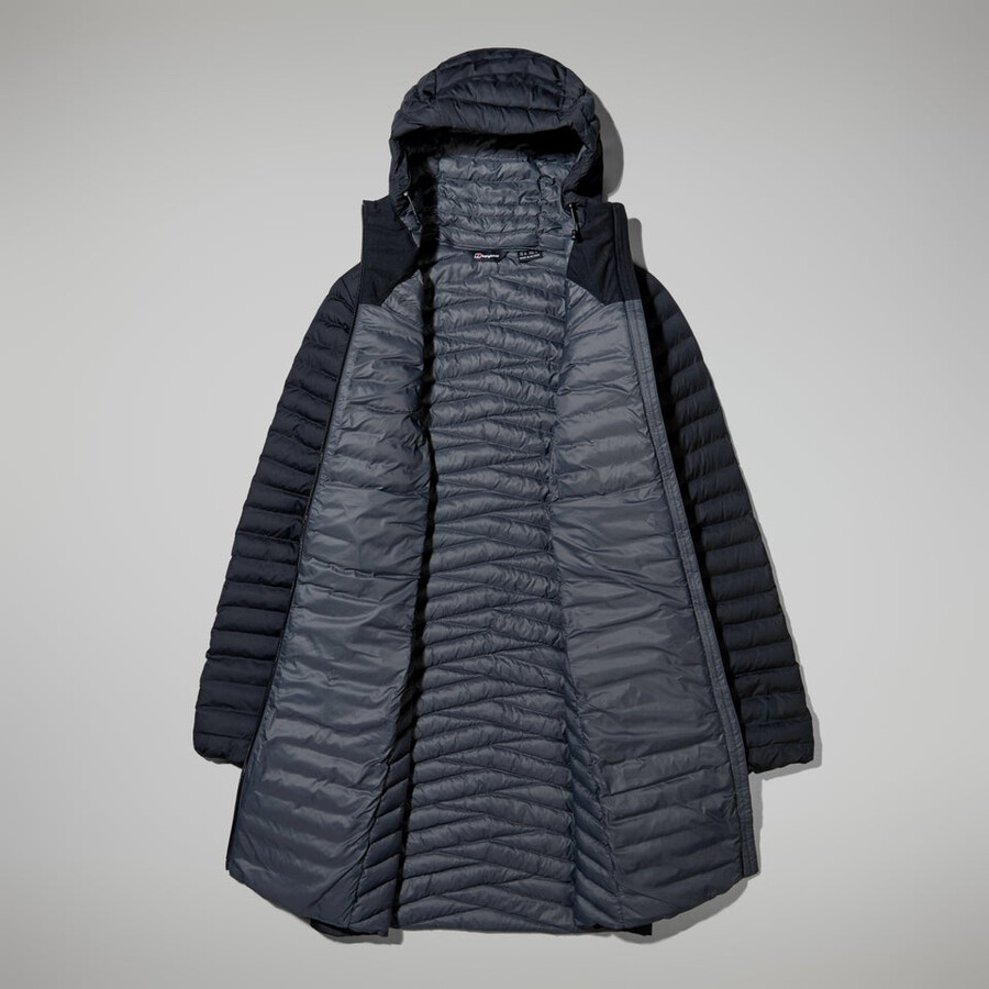 la mujer nula micro chaqueta larga - negro berghaus