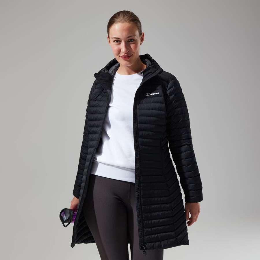 la mujer nula micro chaqueta larga - negro berghaus