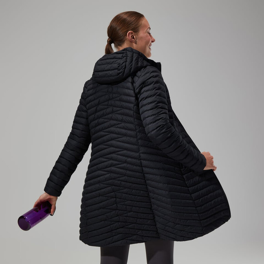 la mujer nula micro chaqueta larga - negro berghaus
