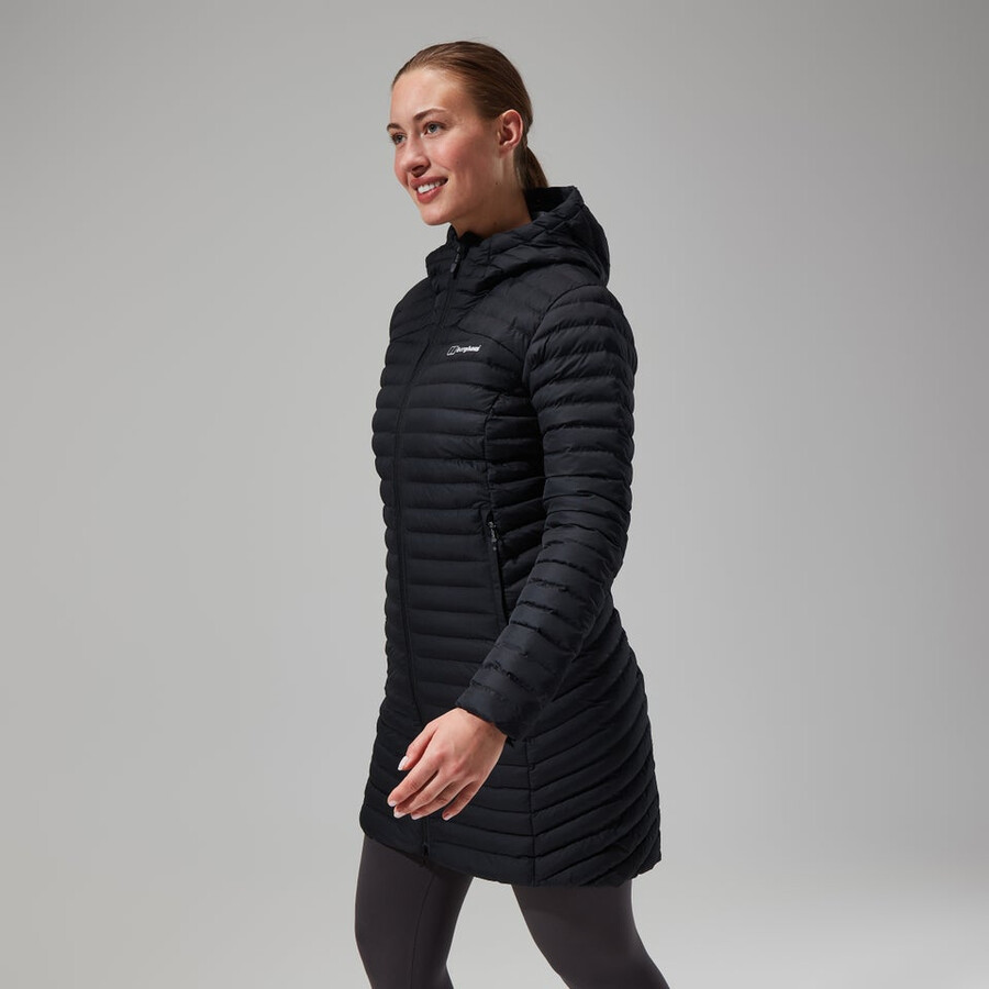 la mujer nula micro chaqueta larga - negro berghaus