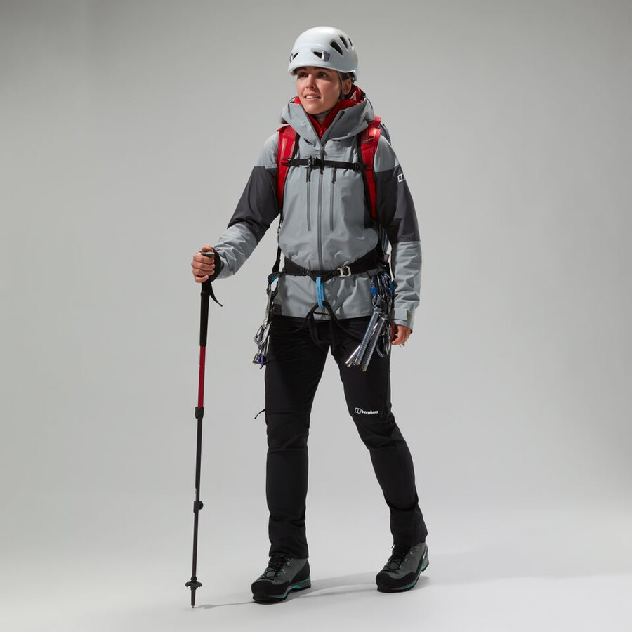 las mujeres del mtn guide alpine pro chaqueta de gore-tex - gris berghaus