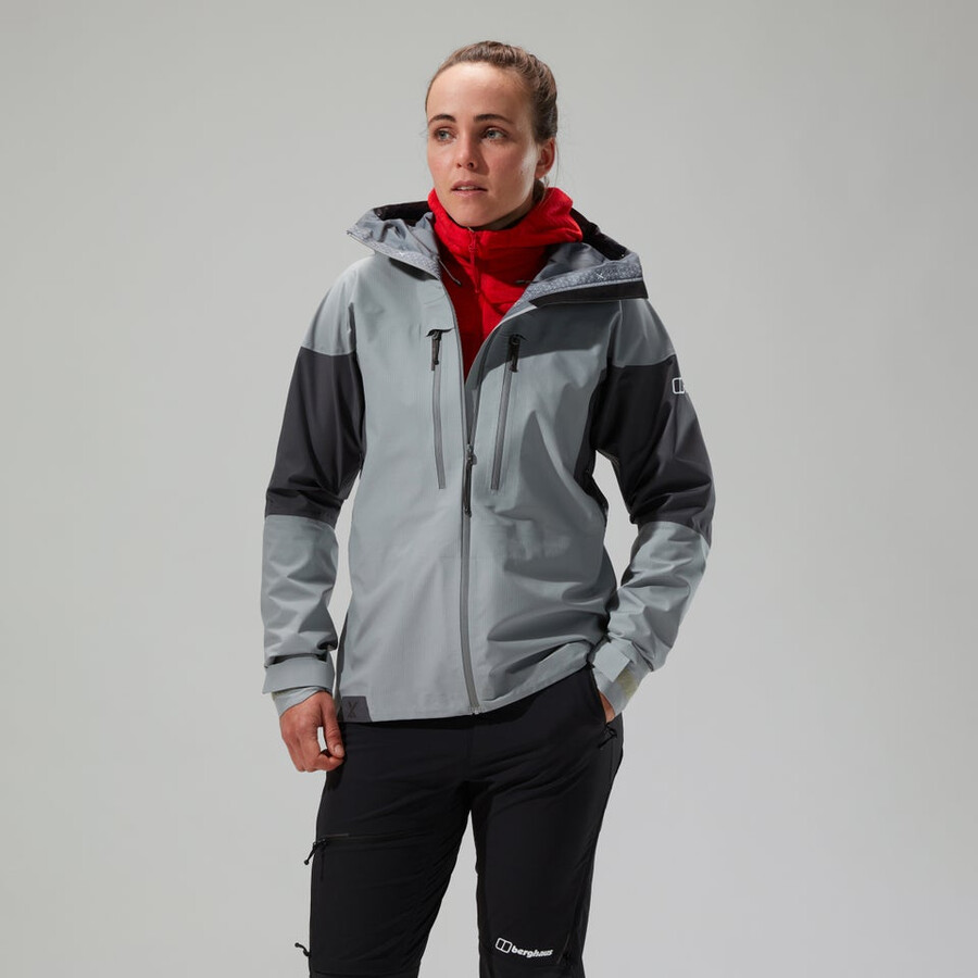 las mujeres del mtn guide alpine pro chaqueta de gore-tex - gris berghaus