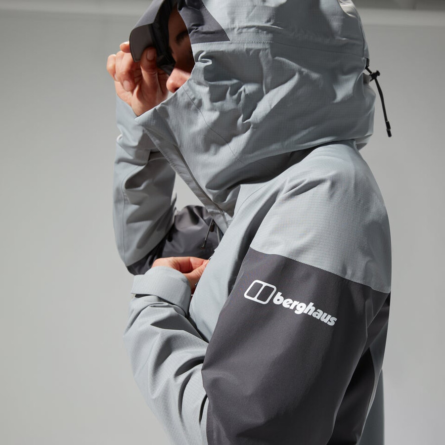 las mujeres del mtn guide alpine pro chaqueta de gore-tex - gris berghaus