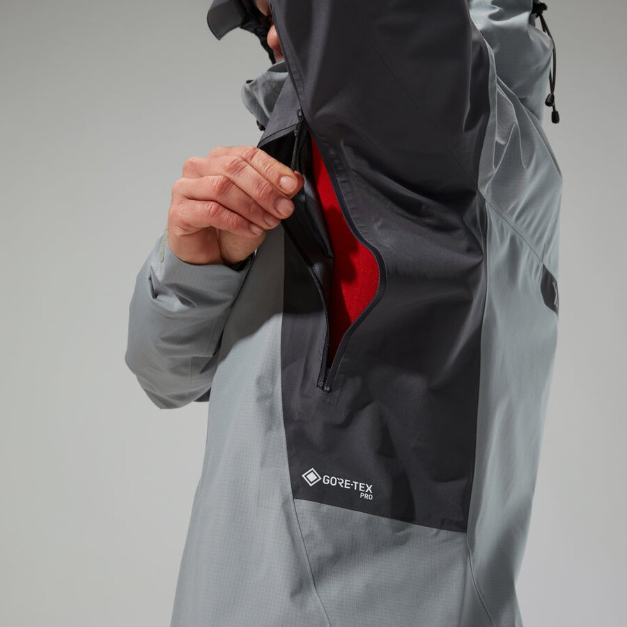 las mujeres del mtn guide alpine pro chaqueta de gore-tex - gris berghaus