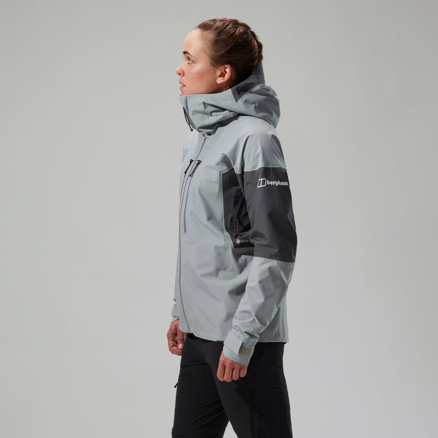 las mujeres del mtn guide alpine pro chaqueta de gore-tex - gris berghaus