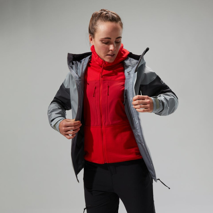 las mujeres del mtn guide alpine pro chaqueta de gore-tex - gris berghaus