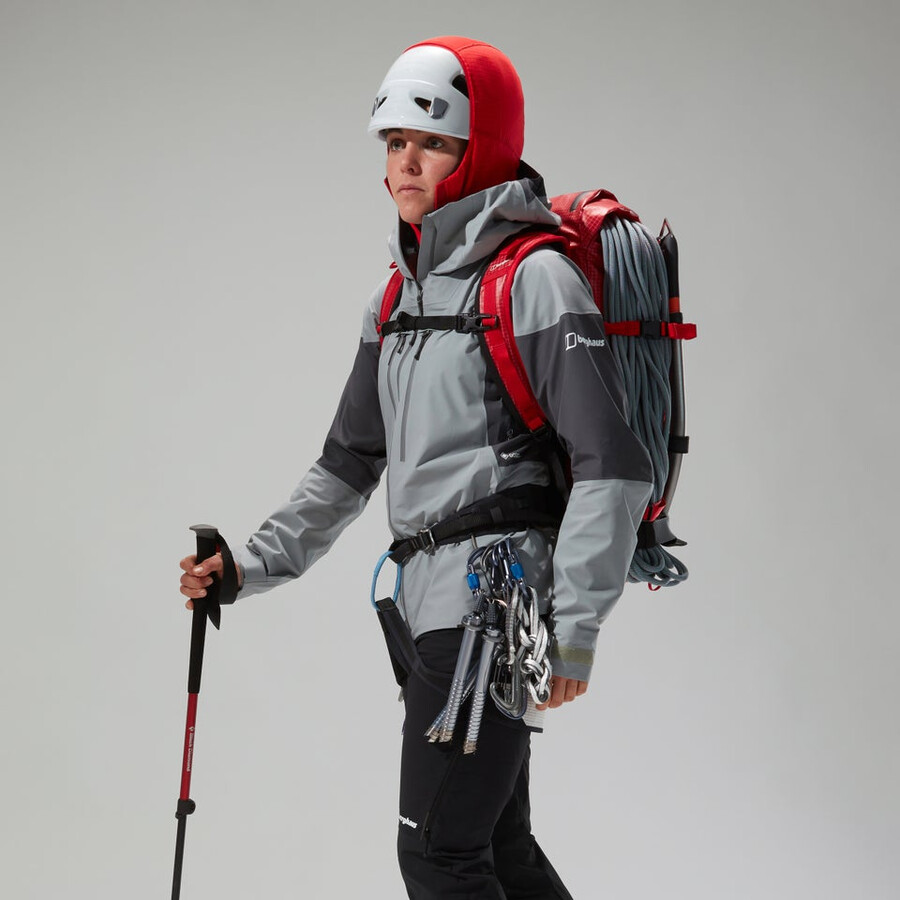 las mujeres del mtn guide alpine pro chaqueta de gore-tex - gris berghaus