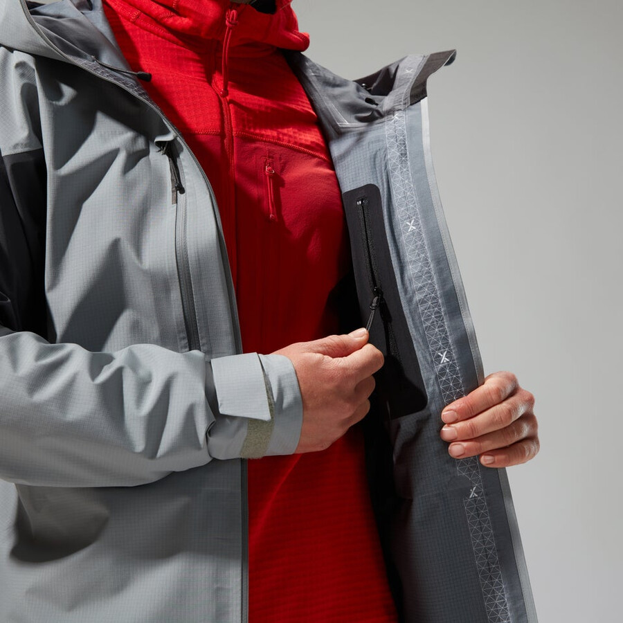las mujeres del mtn guide alpine pro chaqueta de gore-tex - gris berghaus