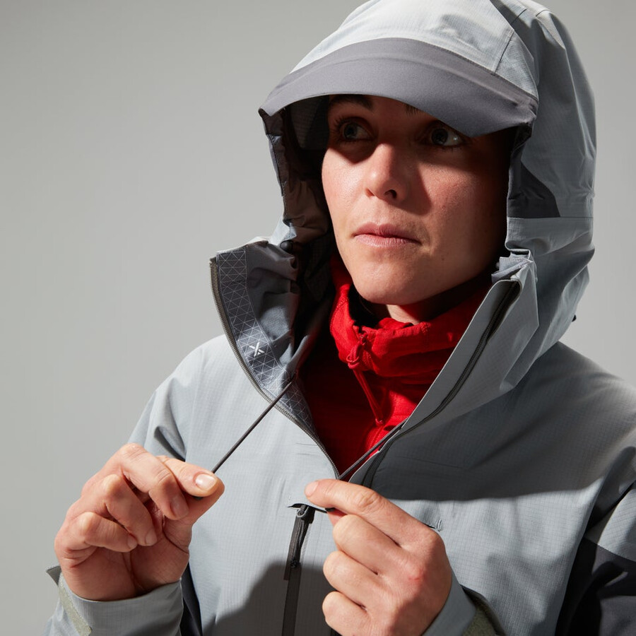 las mujeres del mtn guide alpine pro chaqueta de gore-tex - gris berghaus