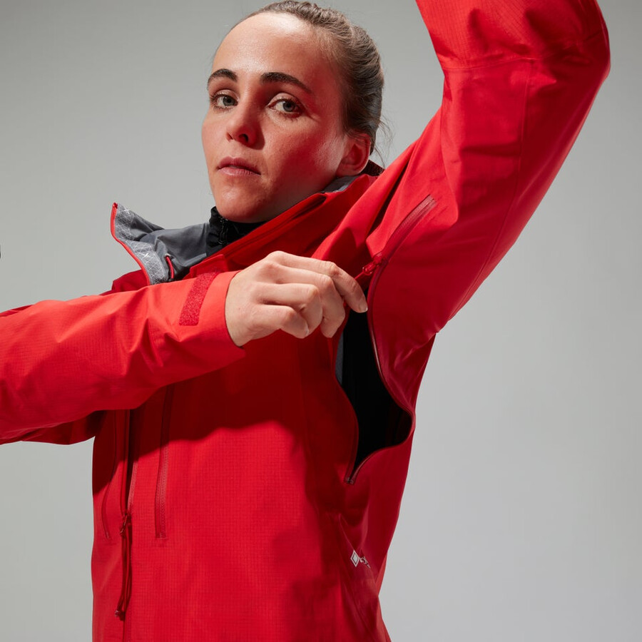 las mujeres del mtn guide alpine pro chaqueta de gore-tex - rojo berghaus
